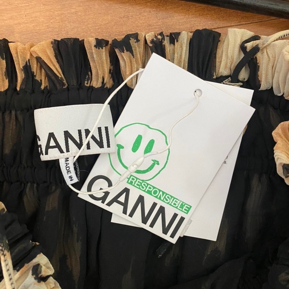 GANNI PLEATED GEORGETTE STRAP TOP - Picture 4 of 4